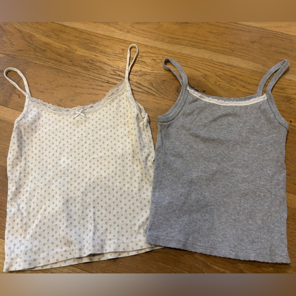 Brandy Melville Other - Brandy Melville White and Gray Camisole Duo